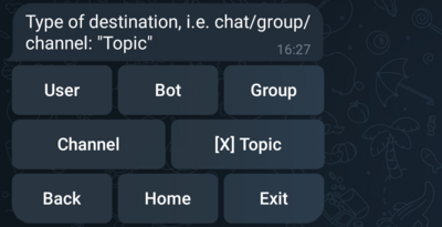 Destination chat type configuration