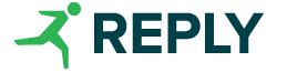 logo of Reply with a green running stick man
