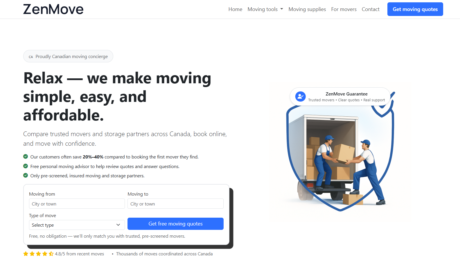 ZenMove.ca screenshot