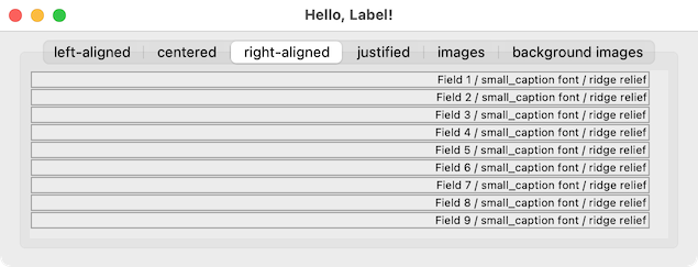 glimmer dsl tk screenshot sample hello label right aligned