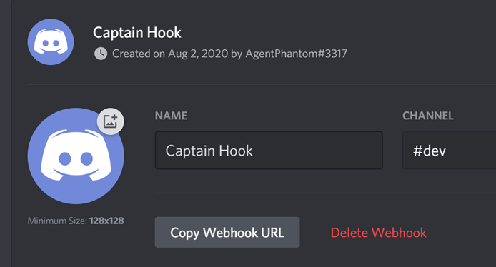 Webhook created