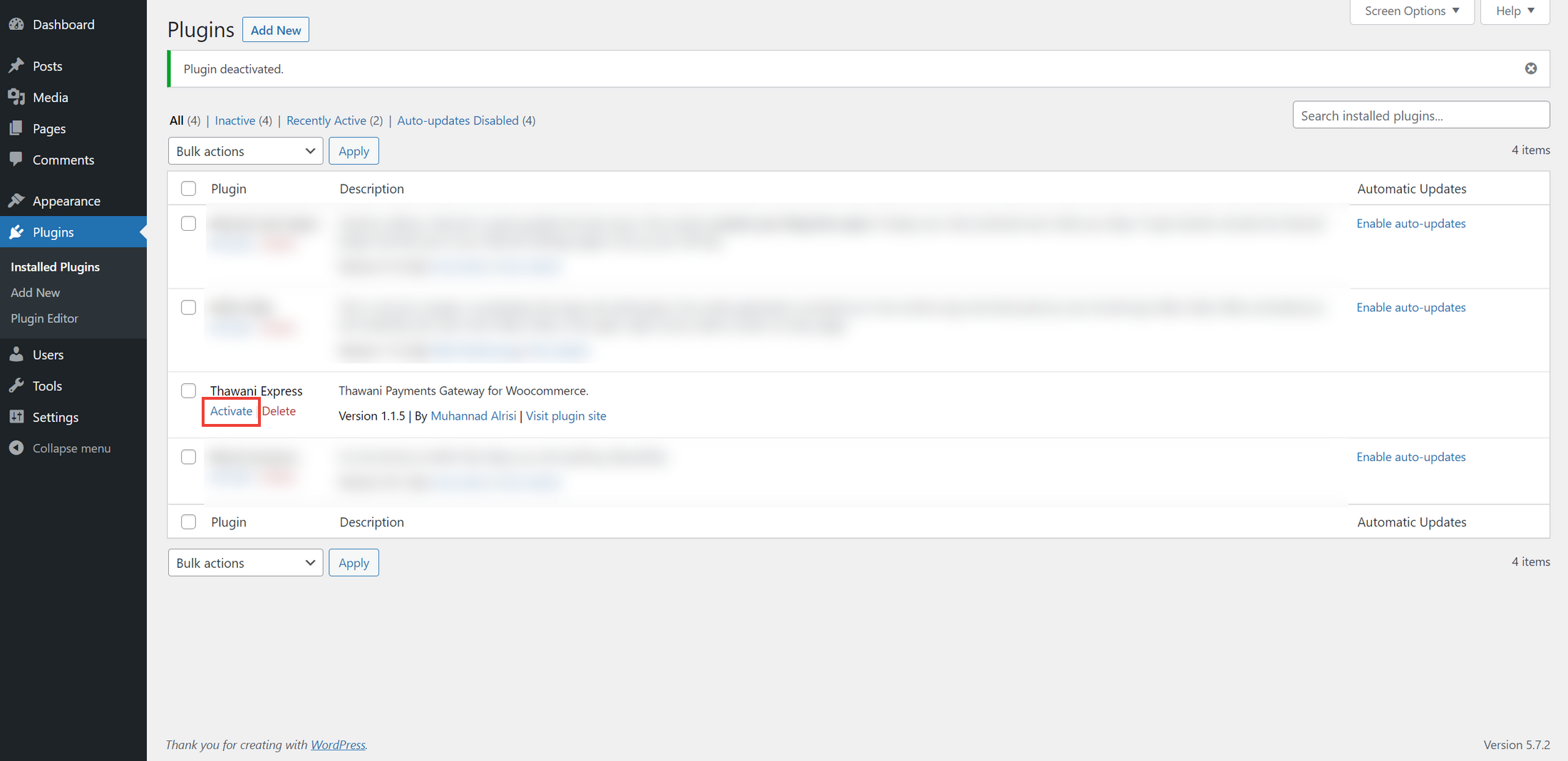 activate the plugin