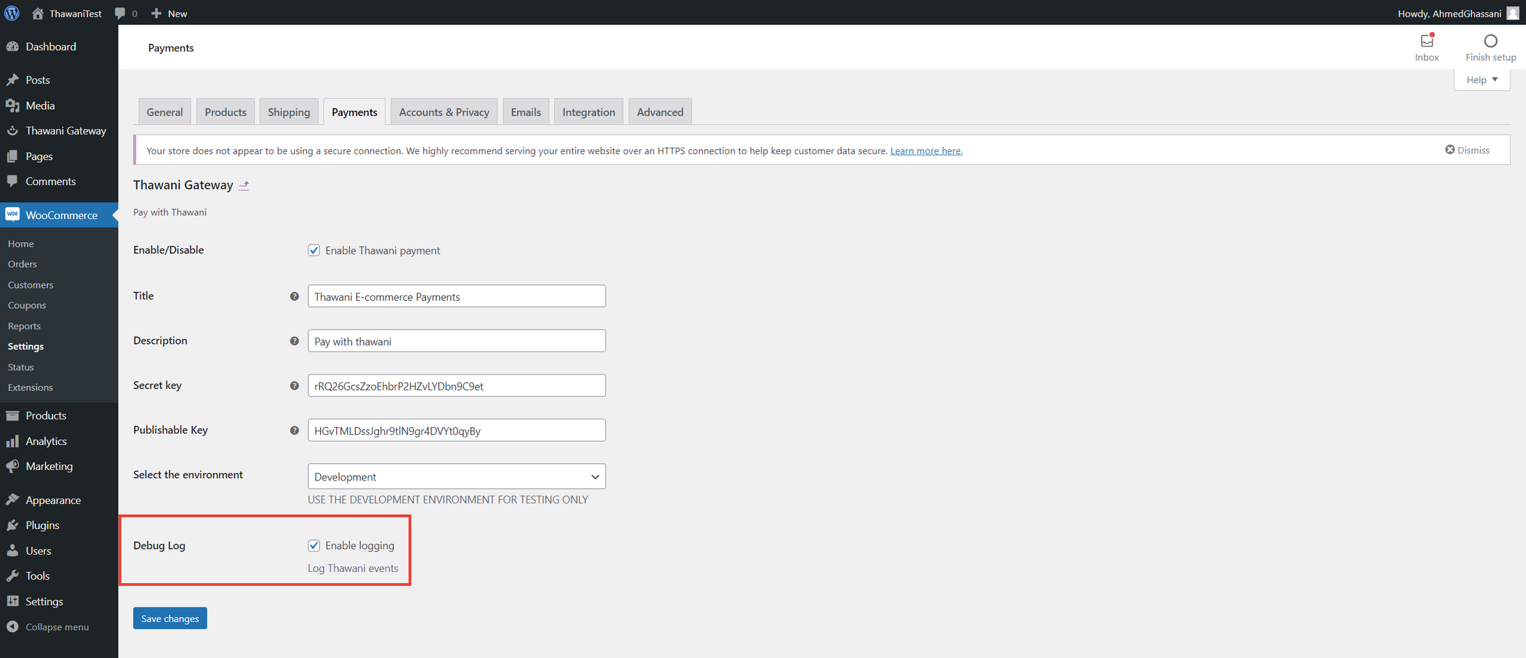 enable logging