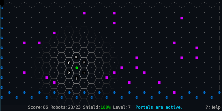 Robots on a hexagonal grid