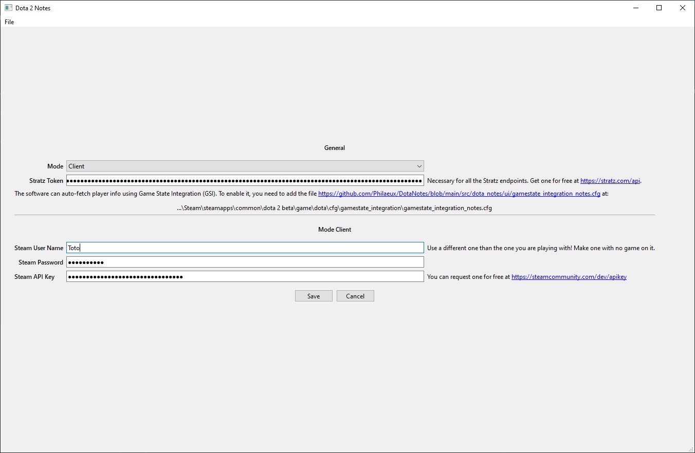 Settings Panel