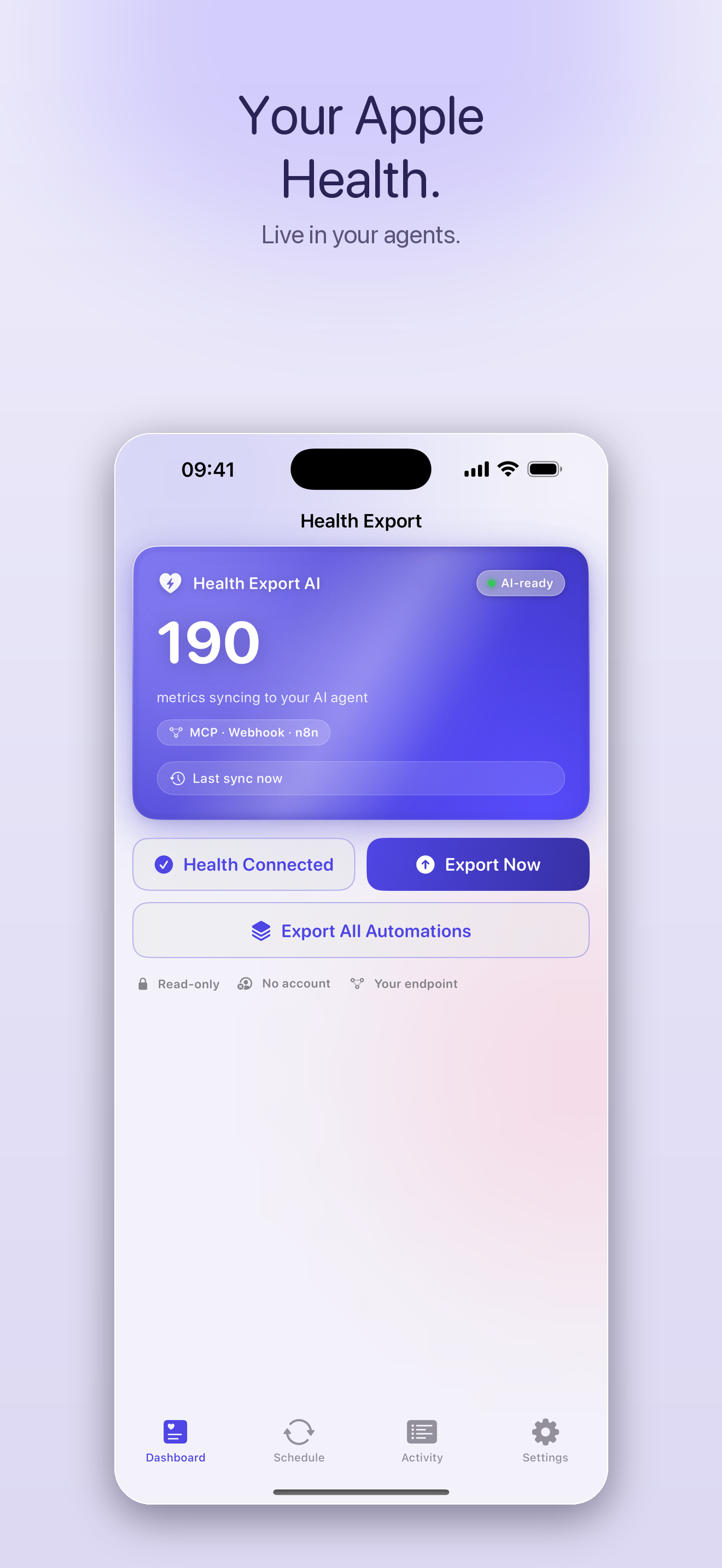Health Export AI dashboard