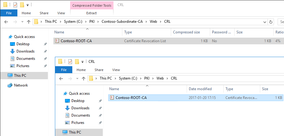 Move CRL and CRT files