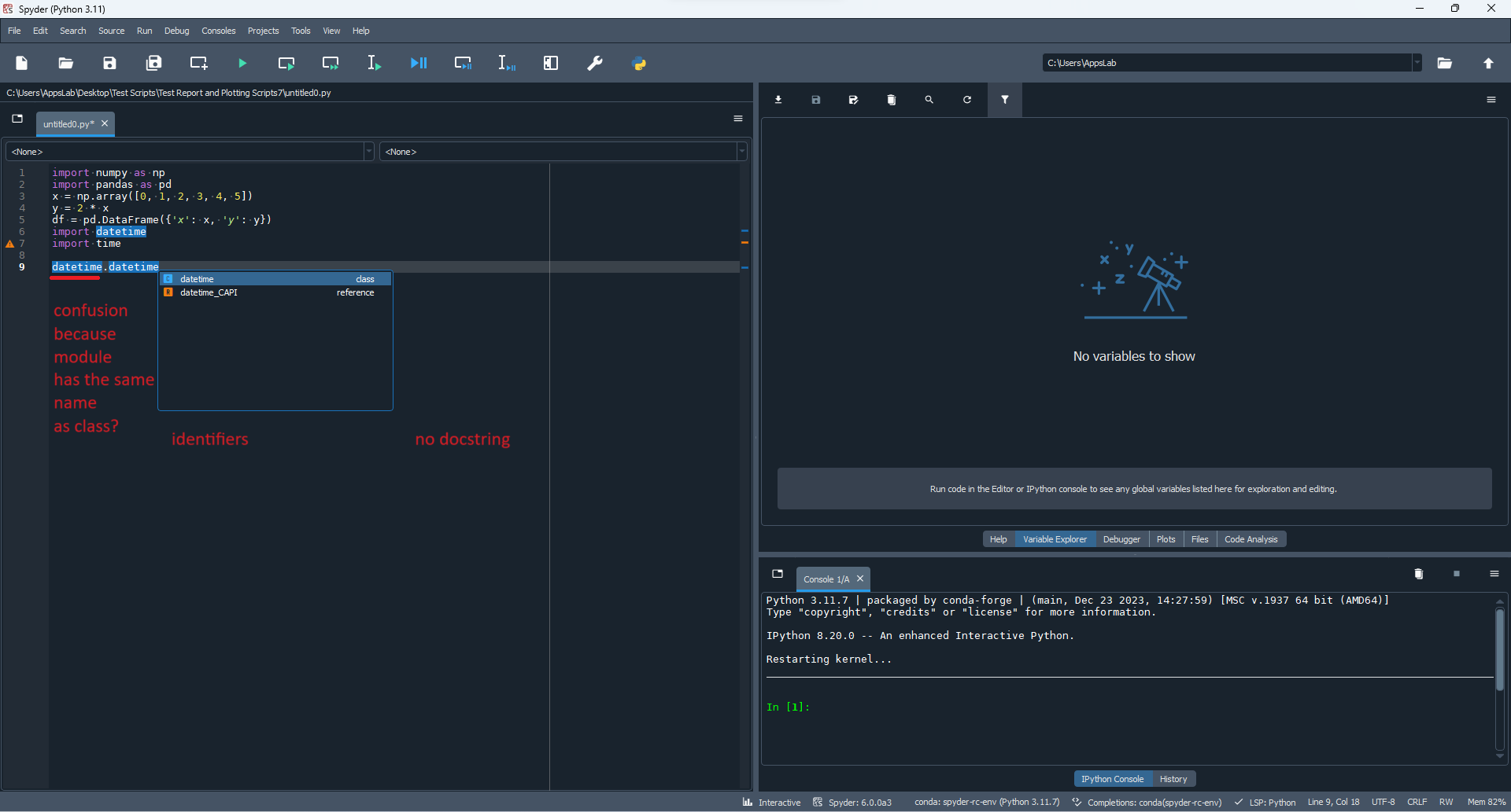 datetime datetime docstring