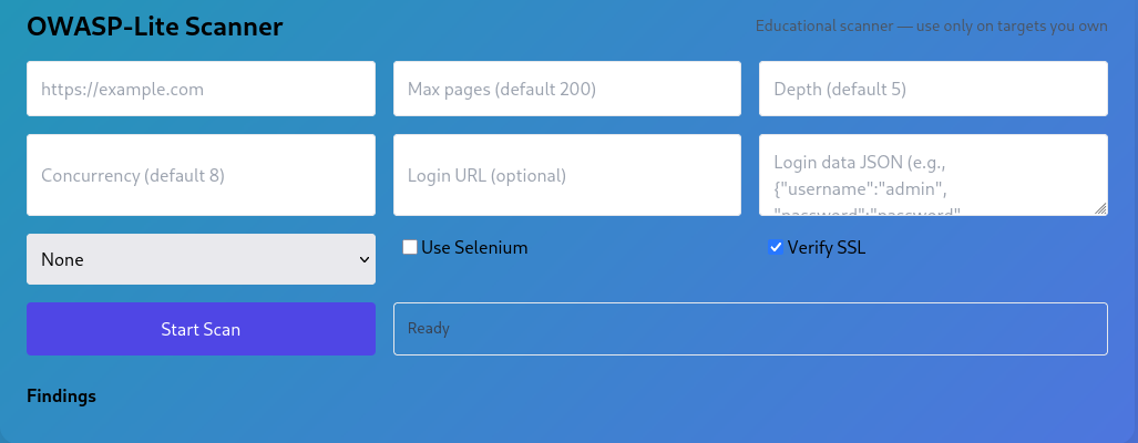 University Capstone: OWASP-Lite-Scanner
