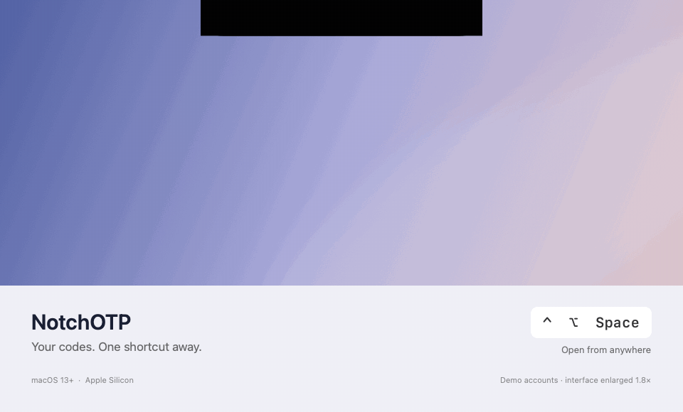 NotchOTP screenshot 1