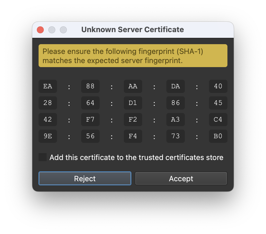 Server Fingerprint Validation