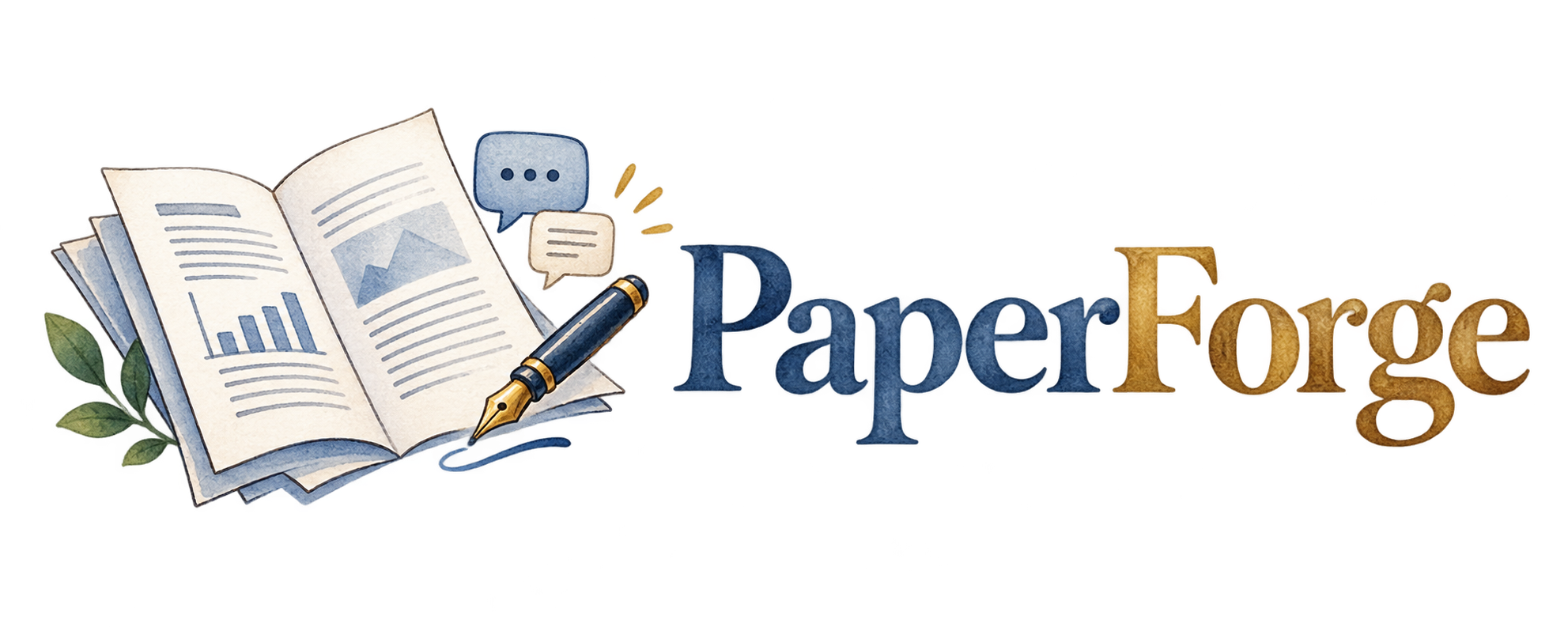 PaperForge:水彩风格的论文、对话气泡与钢笔