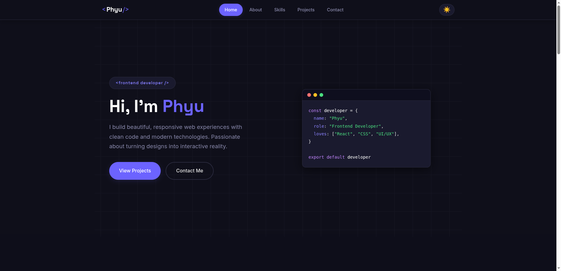 phyu-portfolio screenshot