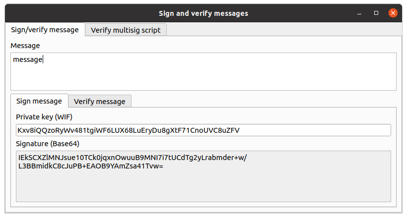 Signing using a private key