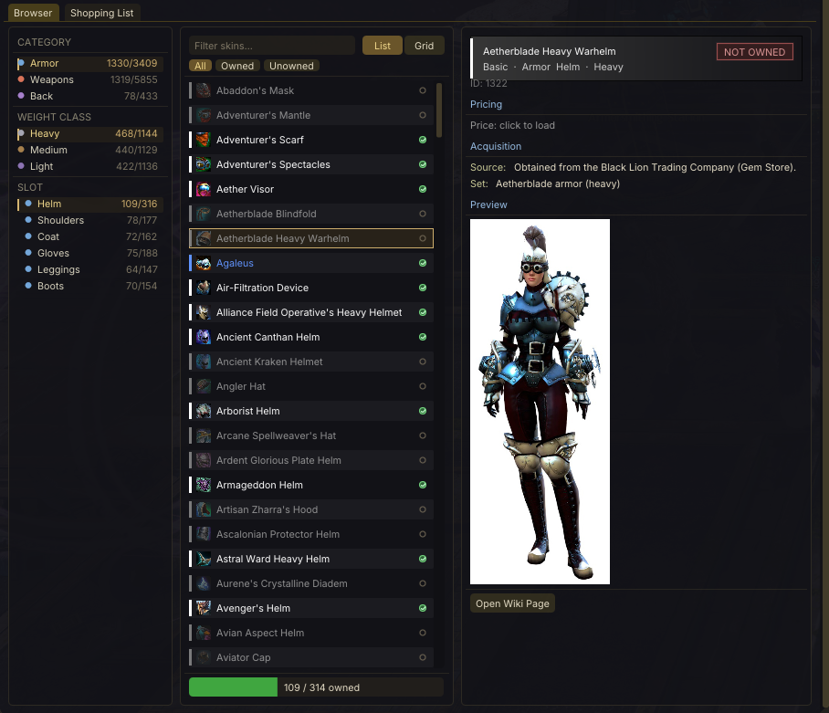 Alter Ego – skin browser