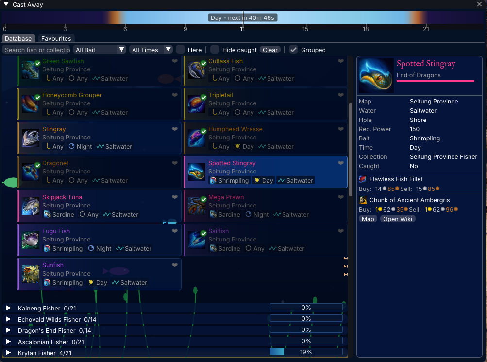 Cast Away – fish database with details panel