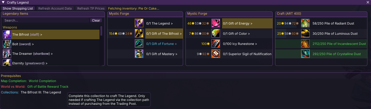 Crafty Legend – crafting tree UI