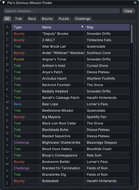 Mission Finder – guild mission browser