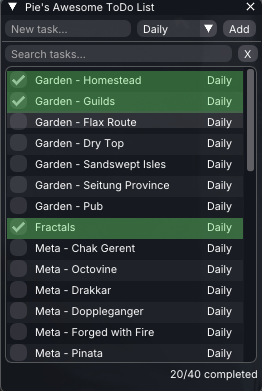Pie Todo – daily and weekly task tracker