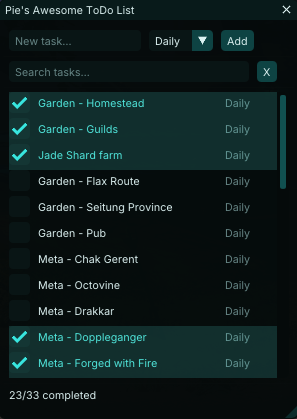 Pie Todo – colours matched to the Pie UI theme (teal)