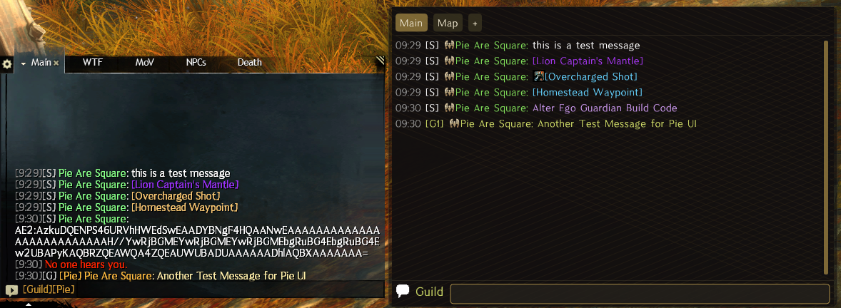 Pie UI – replacement chat box alongside the native chat
