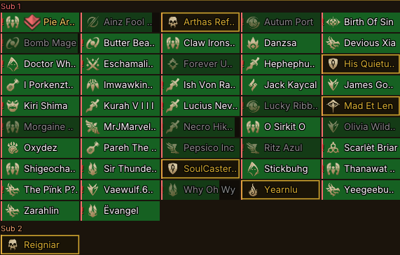 Pie UI – squad and party frames