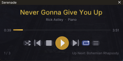 Serenade – music player UI