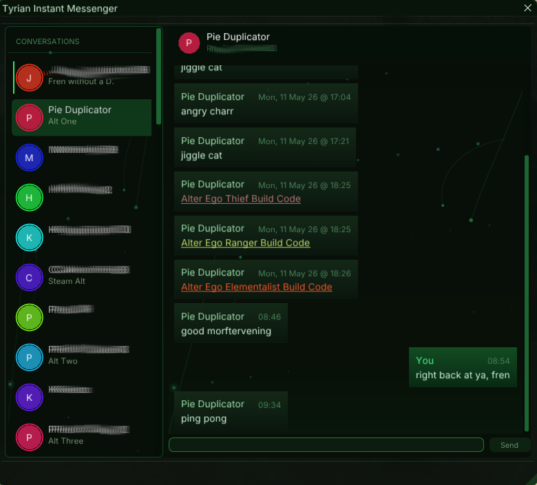Tyrian Instant Messaging – Sylvari Grove theme