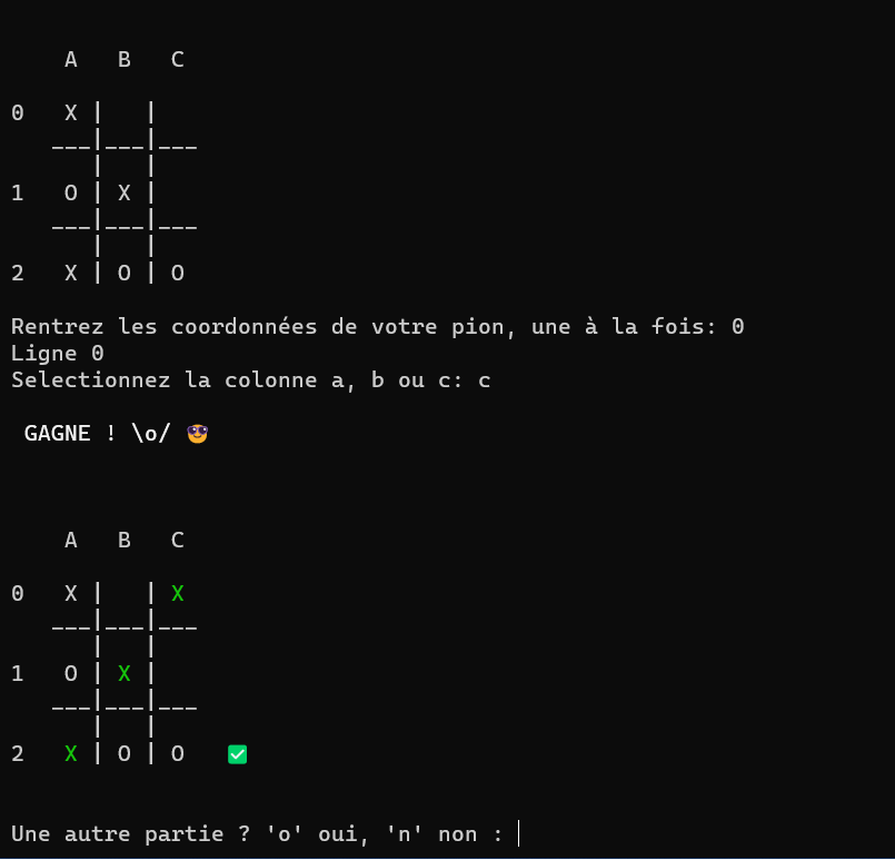 tic tac toe win