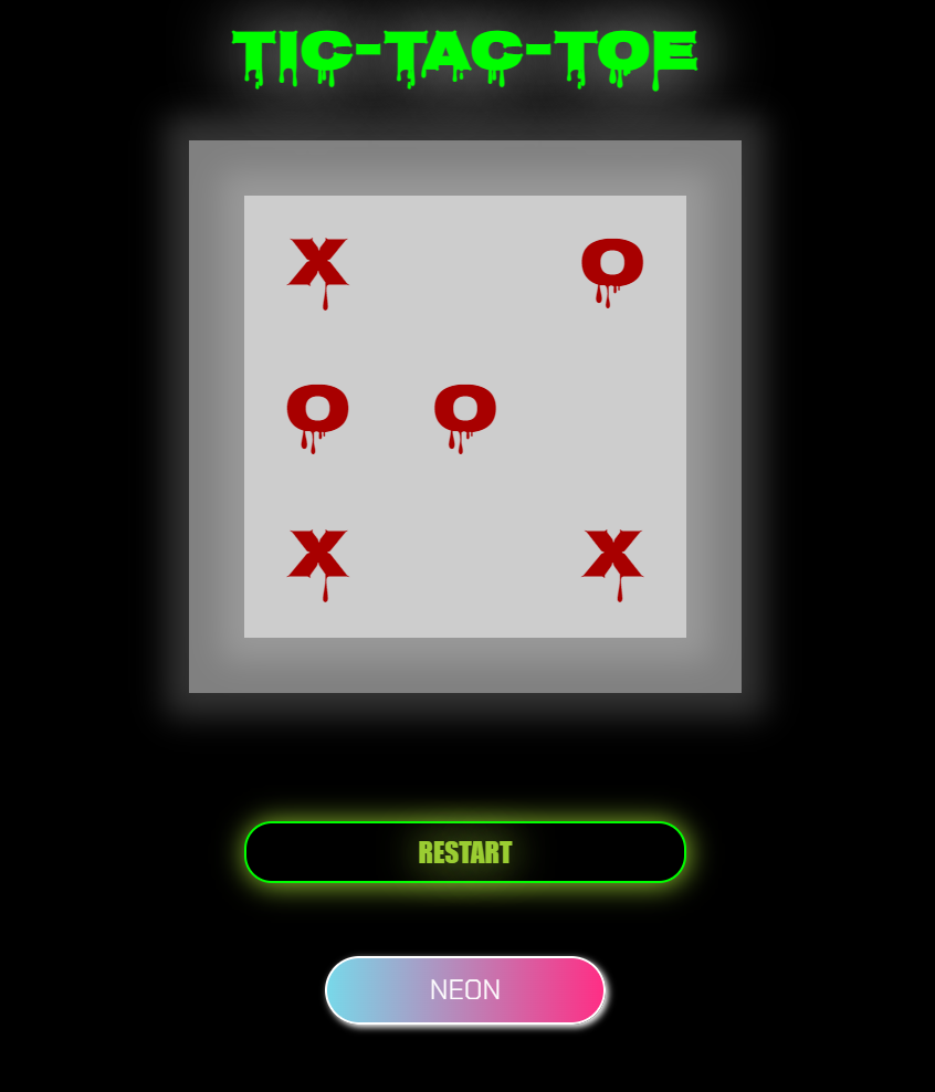Tic Tac Toe spooky mode