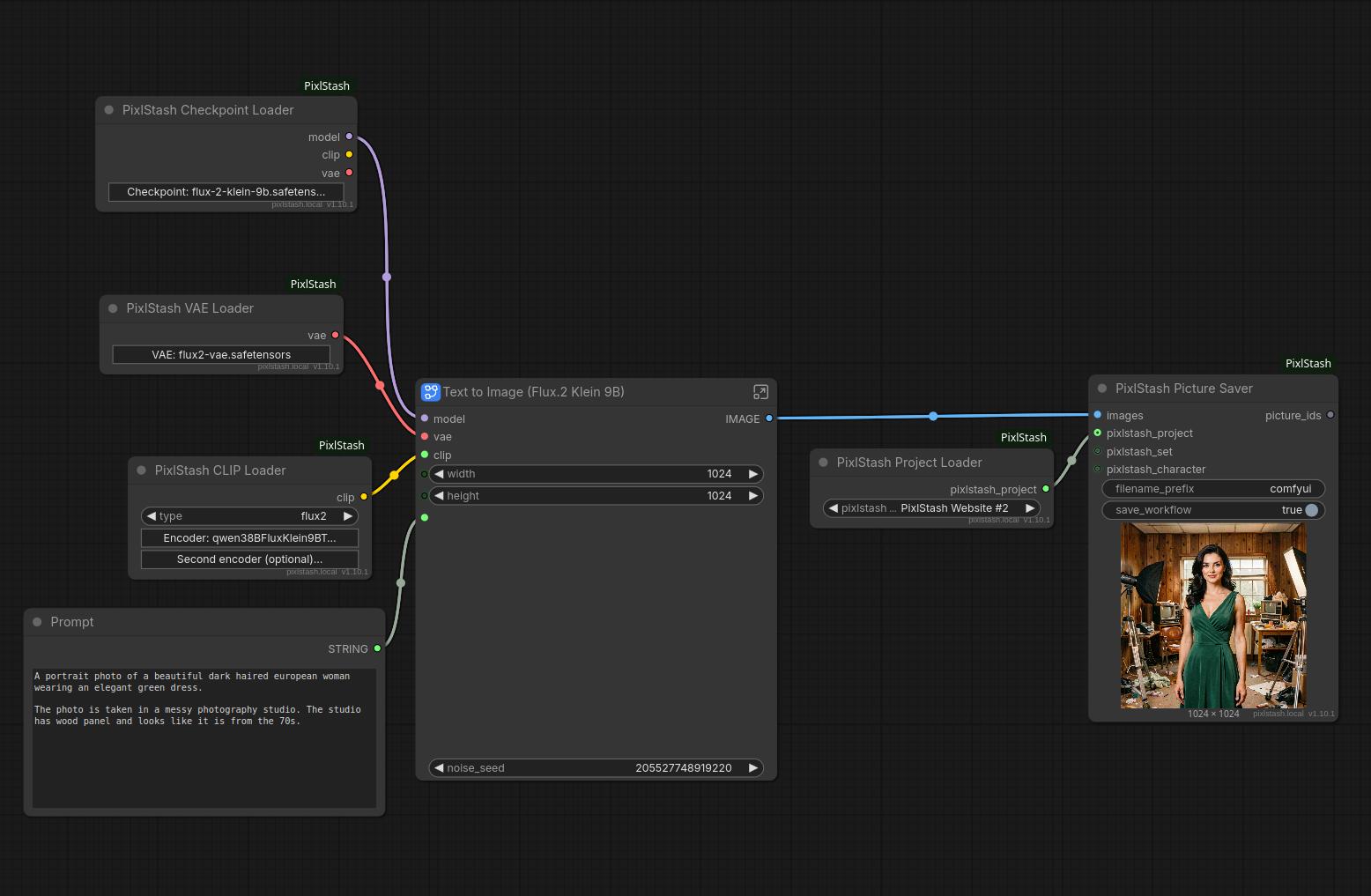Flux.2 Klein 9B generating from shelf-loaded models in ComfyUI