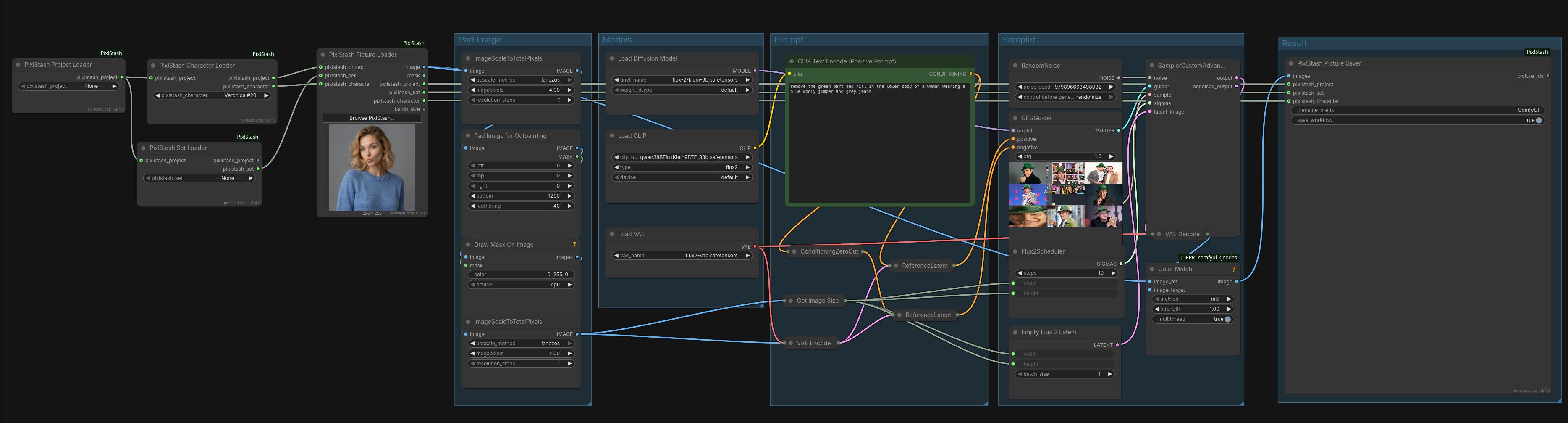 Outpainting a vault image in ComfyUI
