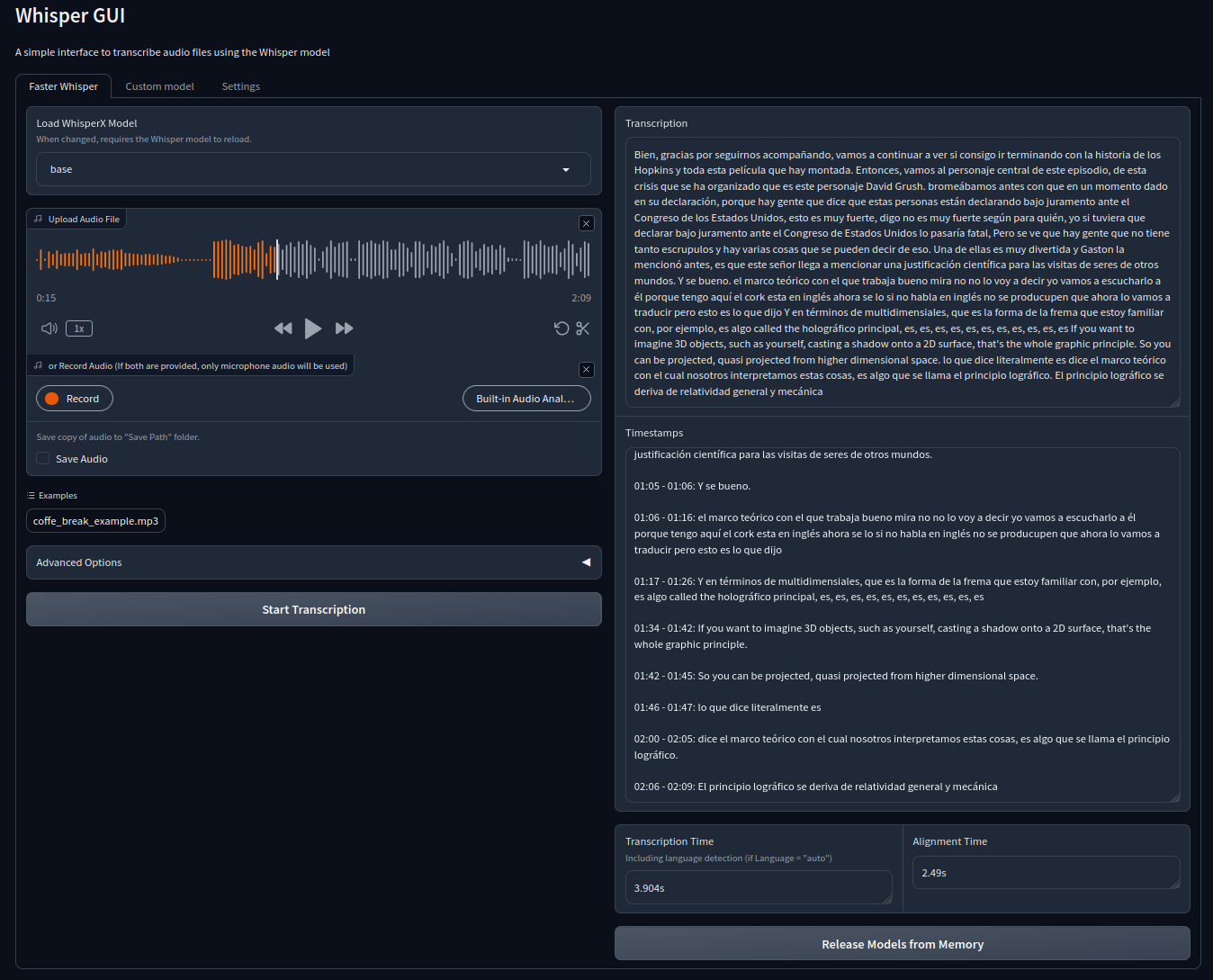 Whisper-GUI screenshot