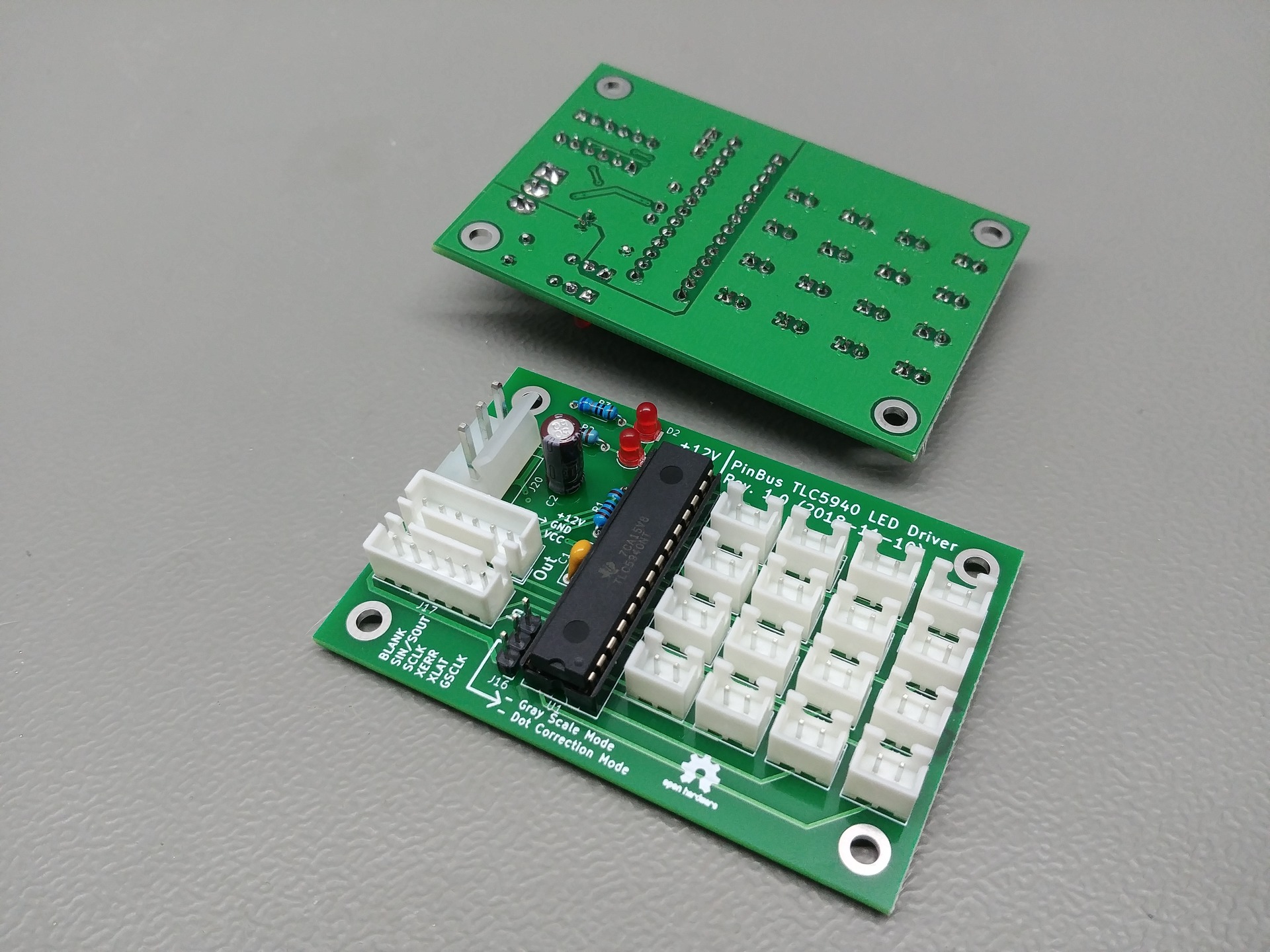 TLC5940 LED driver board, from the project README