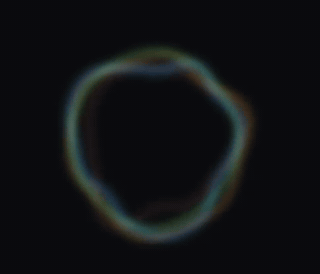 Several blurred colored outlines morphing together