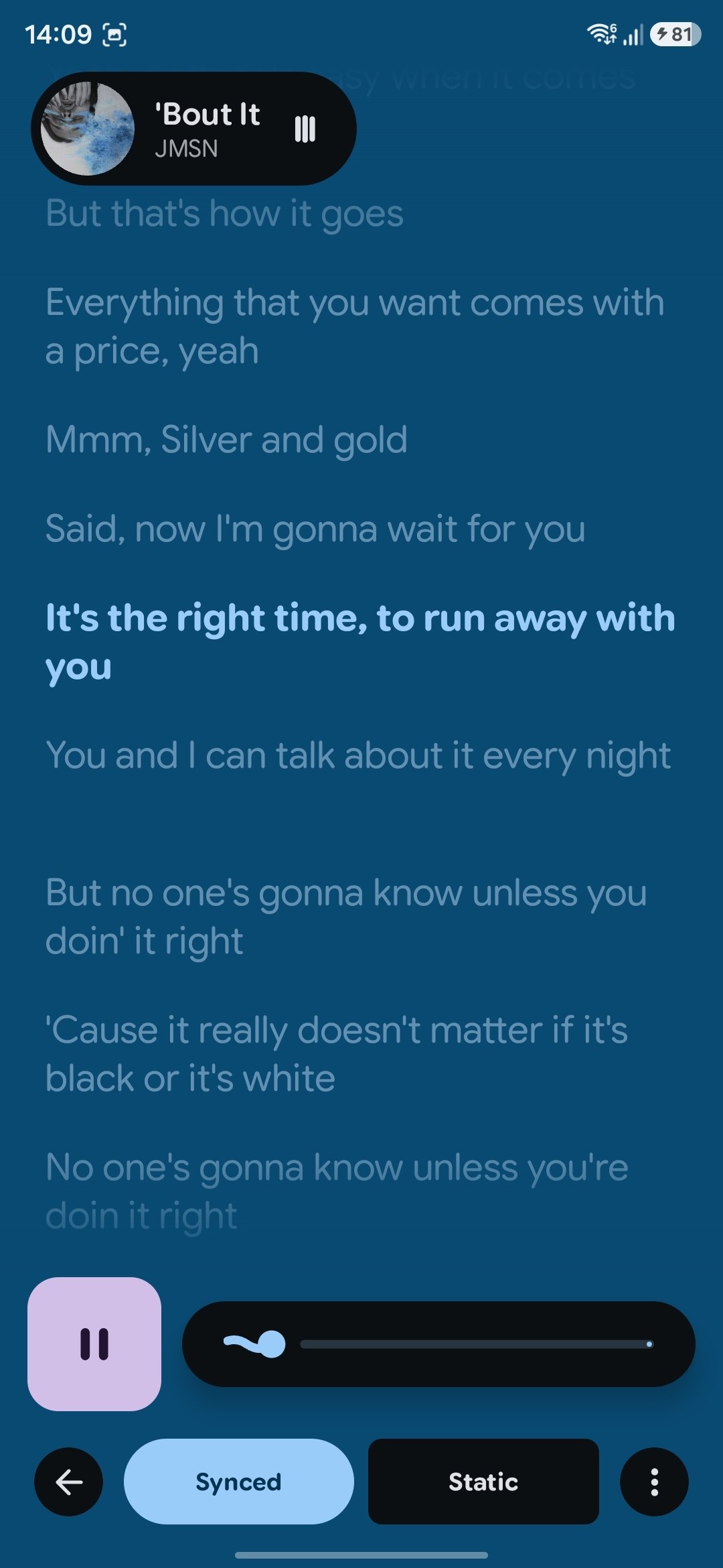 PixelPlayerOSS lyrics screen