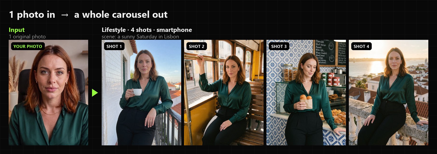 1 photo in, a whole carousel out