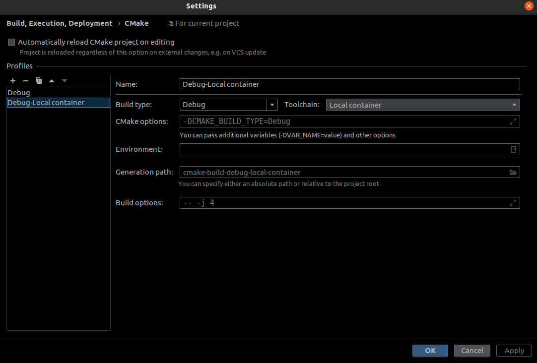 CMake profile