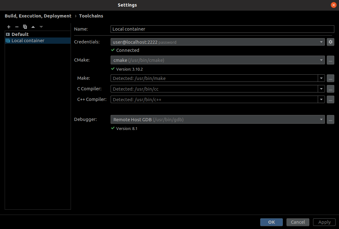 toolchain config