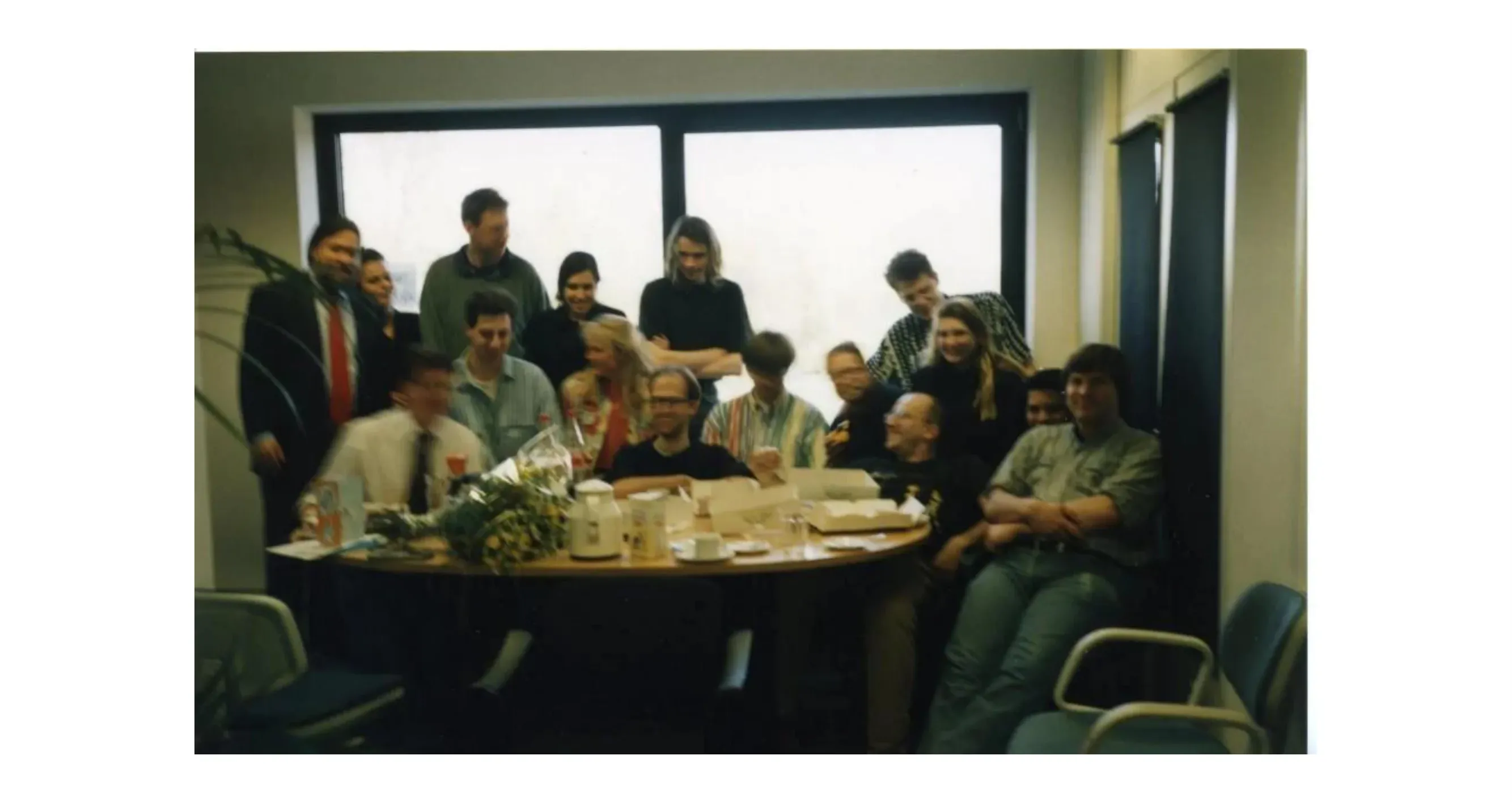 Photo (blurry) of the DigiCash team in 1995
