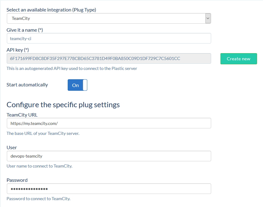 teamcityplug configuration example