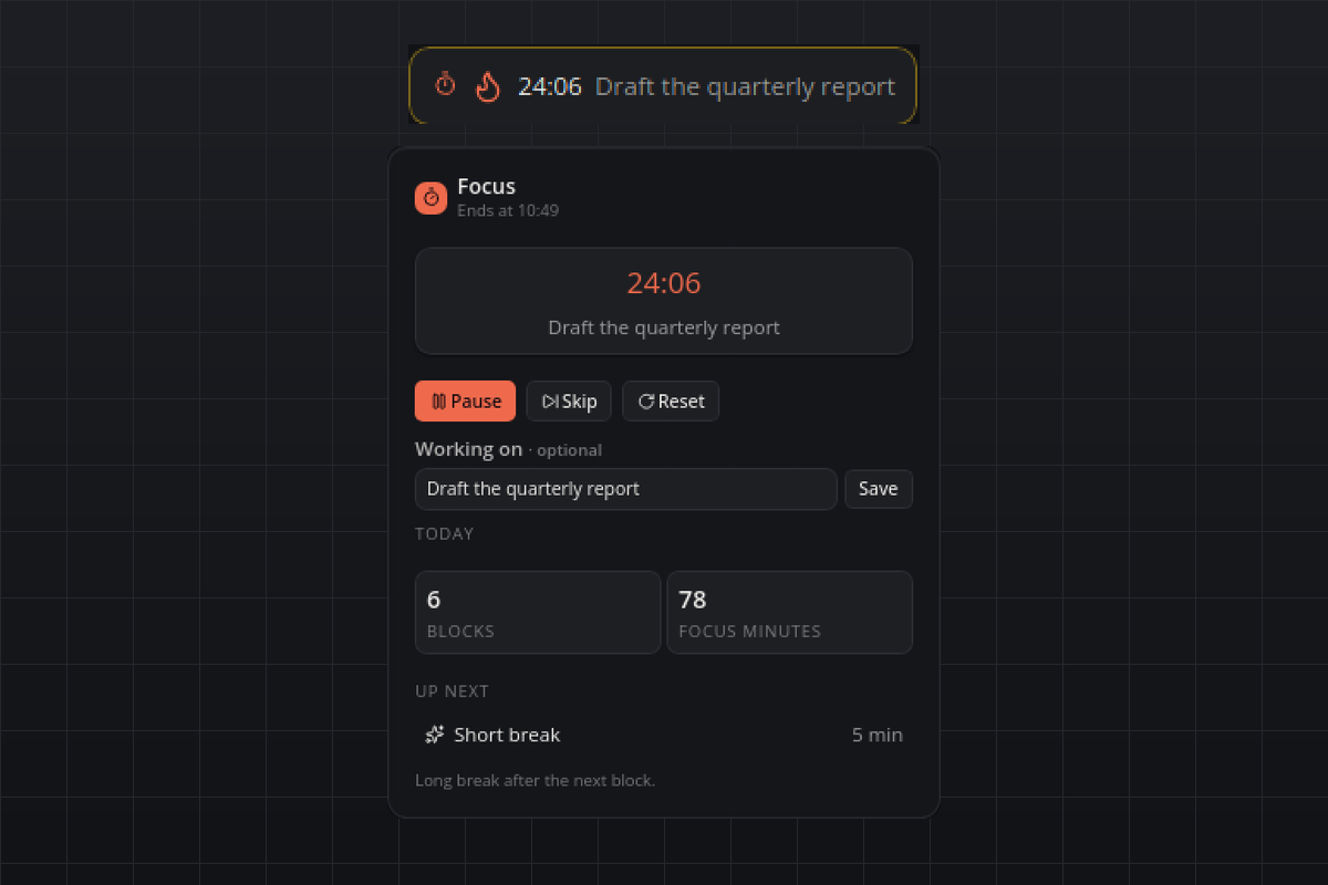 Focus Timer, Screenshot 1