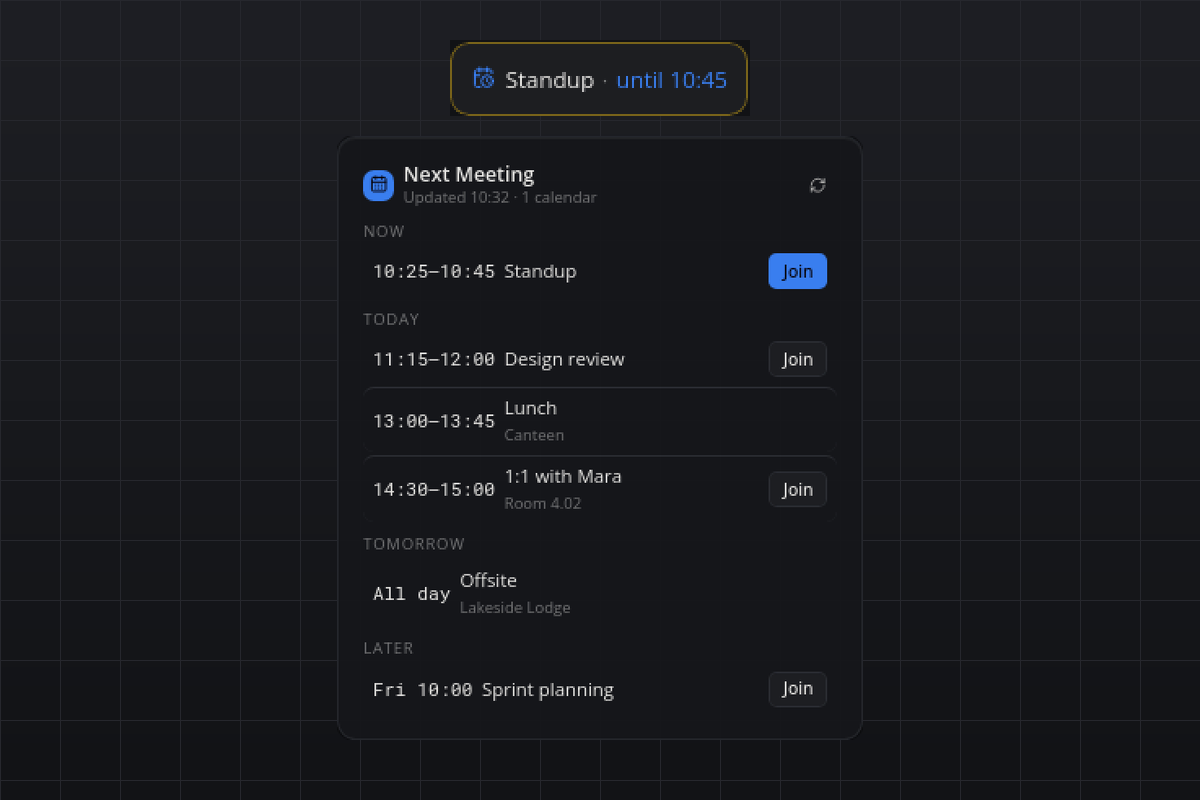 Next Meeting, Screenshot 1