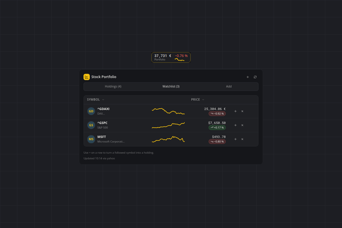 Stock Portfolio, Screenshot 2