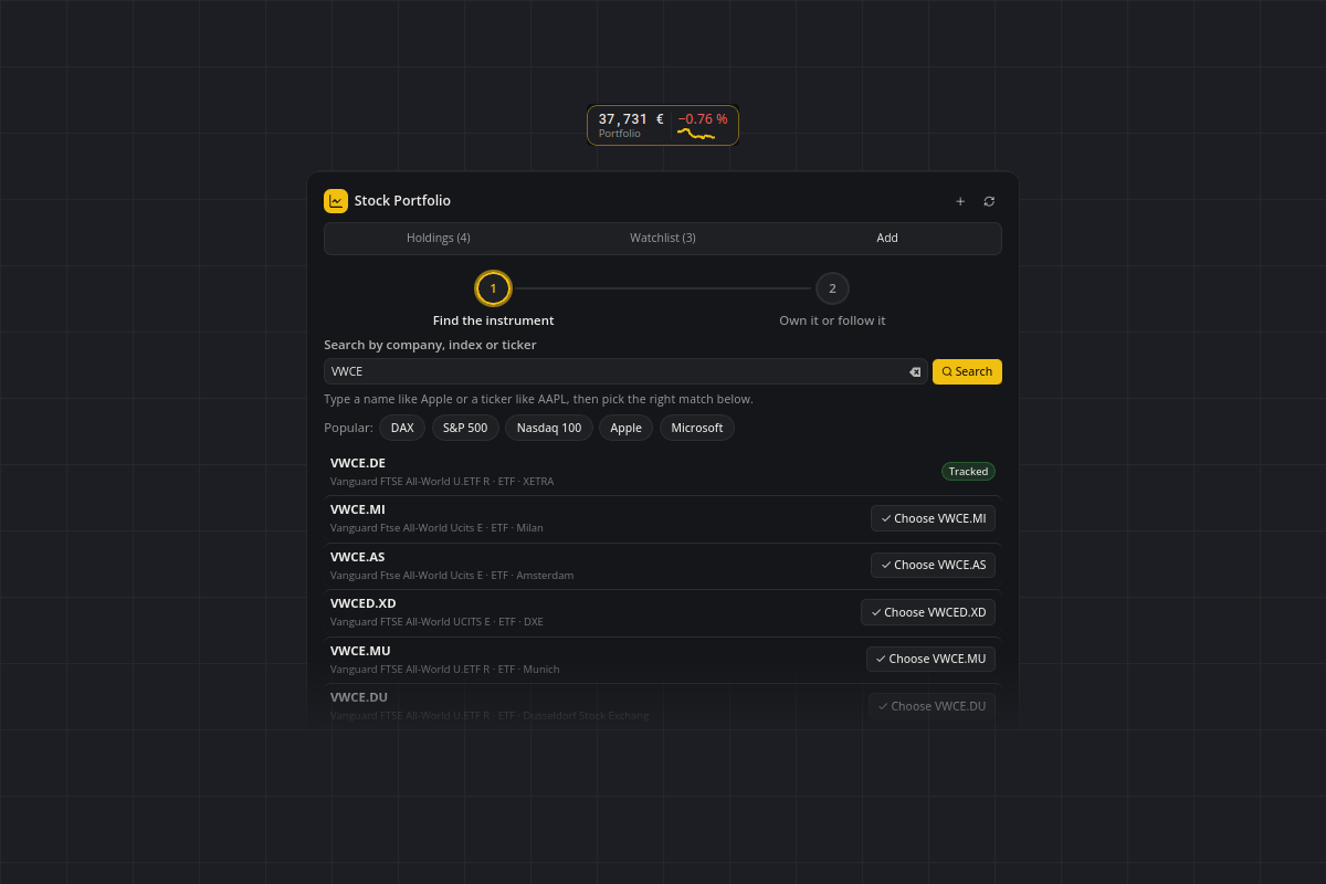 Stock Portfolio, Screenshot 3