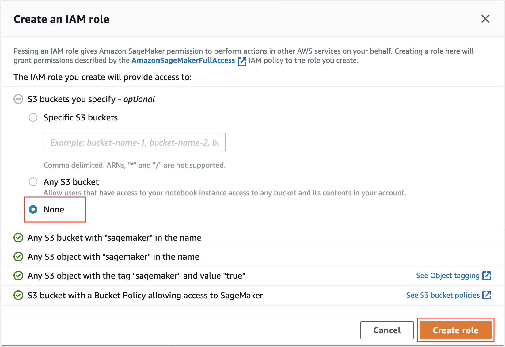 Create Notebook Instance Role