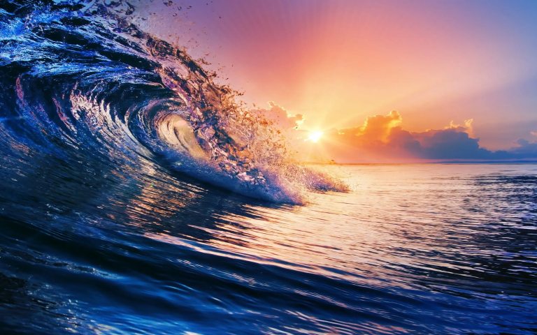 nature-sunset-sea-waves-clouds-water-colorful