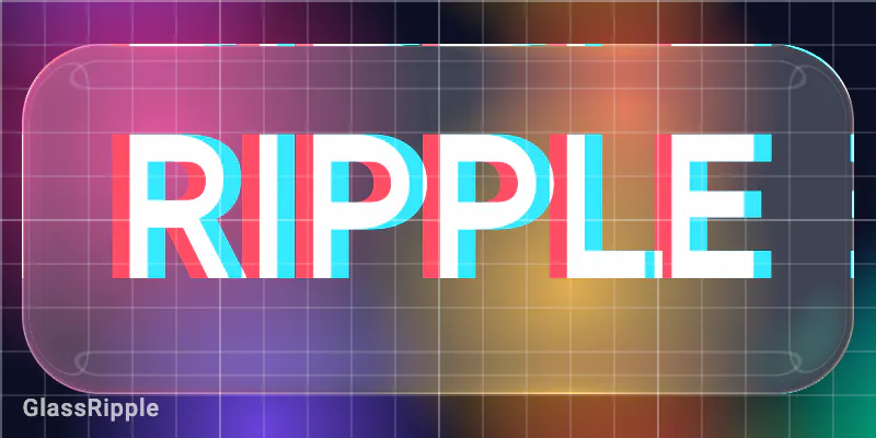 GlassRipple: taps and a drag send viscous waves across a clear glass panel