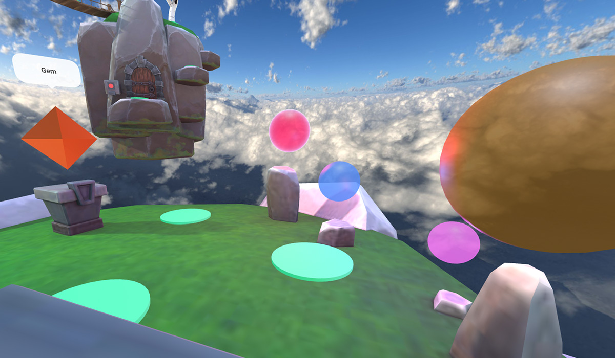 Screenshot of CIRCLES' example world for showing Circles' features to developers