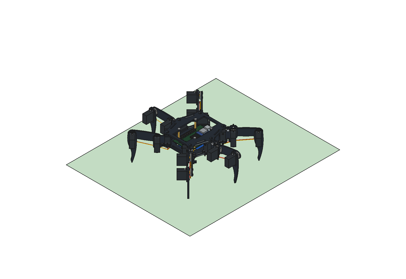 Pose de caminhada do hexápode no FreeCAD